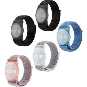 3/4/5 Packs Princess Cruise Medallion Holder,Compatible for Princess Cruise Medallion,Breathable Hook&Loop Nylon Sport Style (Black-Black+Grey+Blue+Pink)