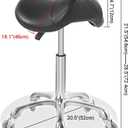Antlu Saddle Stool Chair for Massage Clinic Spa Salon Cutting, Saddle Rolling Stool with Wheels Adjustable Height (Black), Without Backrest