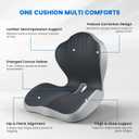 Ergonomic Seat Cushion for Office Chairs Lumbar Support Pillow, Gray | Hemorrhoid Hollow Cutout, Sciatica Tailbone Pain Relief, Lower Back Relief, Weight Distribution, for Car Truck Wheelchairs