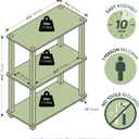 Furinno TURN-S-TUBE Storage Shelves, 3-Tier Book Shelf, Corner Shelf, Toolless Open Shelves, for Organization and Storage, Living Room, Garage, Home Office, Columbia Walnut, 3-Tier Square Tube
