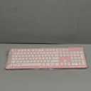 Computer Keyboard Wired, Plug Play USB Keyboard, Low Profile Chiclet Keys, Large Number Pad, Caps Indicators, Foldable Stands, Spill-Resistant, Anti-Wear Letters for PC Laptop (Pink, 1-Pack)