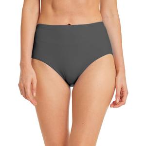 Micosuza Women's Swim Bottom High Waist Retro Basic Full Coverage Bikini Tankini Swimsuit Briefs (12, Grey)