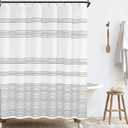 jinchan Grey and White Shower Curtain for Bathroom Modern Farmhouse Striped Waterproof Fabric Shower Curtain Set with 12 Hooks Machine Washable 70x72 Inches
