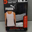 Puma Mens 5 Pack Cotton Rib Tank Top (Large, Black/Grey/White/Navy)