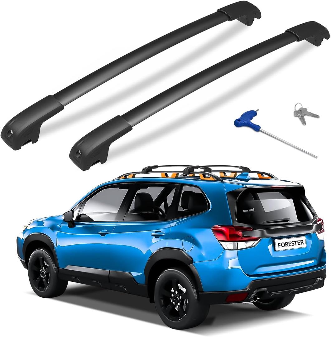 Car Roof Rack Cross Bars with Lock Compatible with Subaru Forester Wilderness 2022 2023 2024, Aluminum Crossbar for Rooftop Cargo Carrier Luggage Kayak Canoe Snowboard (A-Compatible with Forester Wilderness 2022-2024)