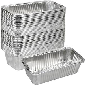 Findful 50 Pack Loaf Pans,2 LB Disposable Aluminum Foil Loaf Pans, 8.5"x4.5"x2.5" Heavy Duty Aluminum Foil Bread Tins Perfect for Banana Bread, Cakes & Meatloaf,Non-Stick, Even Baking, Easy Release