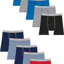 Hanes boys Hanes Boys' and Toddler Underwear, Comfort Flex Wb Boxer Briefs, 10-pack (Large, Grey/Blue/Black/Red - 10 Pack)