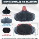 X WING New-Age Noseless Bike Seat Cushion for Men & Women - Extra Padding & Wide - Suitable for City, Electric, Stationary Bikes - Compatible with Peloton Bikes Wide Winged Bike Seat with Cushion