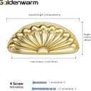 goldenwarm 6 Pack Bright Gold Cabinet Handles Drawer Pulls Finger Edge Pull for Half Moon Cup Luxury Hardware 3" Hole Center Brushed Brass Knobs