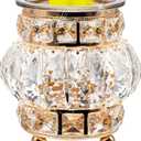 Wax Melt Warmer Wrought Iron Crystal Oil Burner for Home, Living Room, Bedroom, Kitchen, Office (Golden)