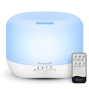 Aromatherapy Essential Oil Diffuser for Room: Air Humidifier Aroma Scent Cool Mist Colorful Lights Cute Small Large Waterless Auto Off Ultrasonic Diffusers for Home Bedroom White (300ml)