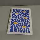 Cute Spiral Notebook journal A4 Aesthetic Pretty Design for Women Girls Kawaii with Pocket, 8.5 x 11 inch, Lined, Blue Flower