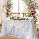 B-COOL 10 Pack Ivory Lace Tablecloth 60x120 Inch Vintage Chic Rectangle Tablecloth Table Decorations Lace Fabric Baby Shower Decor