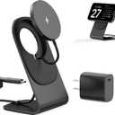 Magnetic Wireless Charger for iPhone 17/16/15/14/13/12 - Mag Charger+20W USB C Adapter, Fast Wireless Charging Stand/Pad with 5ft Cable for iPhone Pro Max Plus Mini 17e Air, Black