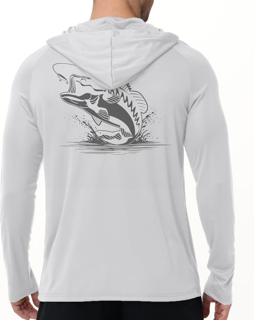 ZITY Fishing Shirts for Men UPF 50+ Sun Protection Hoodie Long Sleeve Rash Guard Lightweight Quick Dry UV Shirt