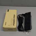 Recessed Power Strip with 20W USB C Port, Fast Charging USB A Port Conference Recessed Outlet, Space-Saver for Furniture Side Table, End Table, Desk Outlet with 6ft Cord, 45 Thin Flat Plug, Black