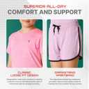 Girls Clothing Sets Tagless Loose Athletic Performance Crew Neck T-Shirt and Short Outfits Size 5-14 (4 Piece Set)