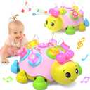 Baby Musical Ladybug Crawling Toys,Baby Toy 6-12 Months with Light-up Music, Early Educational Learning Toy, Infant Gift Toys for 7 8 9 10 11 Months 1-2 Years Old Newborn Girls (Pink)
