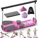 Pilates Board, Multifunctional Rebound Abdominal Board, Foldable Pilates Reformer Set, Ab Core Trainer Machine, Ab Exercise Board, Abs Workout Equipment for Women Home Gym Equipment, Rose Red