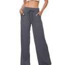 ZOOSIXX Soft Pajama Pants for Women, Wide Leg Comfy Casual Lounge Yoga Capri Pants 22'' / 30'' L