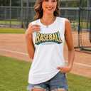 Baseball Mom Shirts for Women:Baseball Graphic Tank Tops Game Day Vest Top (XL)