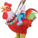 Christmas Kids Inflatable Chicken Costume,Funny Blow Up Rooster Costume Cosplay Inflatable for Holiday Halloween Thanksgiving Christmas Party