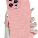 Designed for iPhone 16 Pro Max Case Cute Line Rose Floral Pattern Using Soft TPU Material Comprehensive Camera Protection Design Shockproof Yellow-Proof for Women Men - Pink