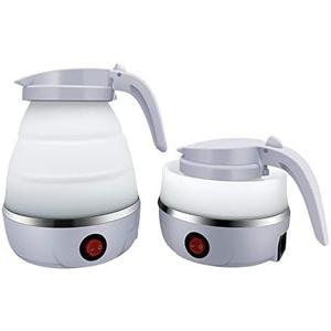1 Pack Travel Portable Foldable Electric Kettle, 0.6L Small Collapsible Hot Water Boiler For Coffee Tea (White)