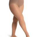 Capezio Womens Ultra Soft Self Knit Waistband Stirrup Tight, Light Suntan, 1X-2X US Black L/XL