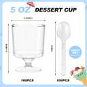 BHHQHH 200 Pack Dessert Cups with Spoons,5Oz Clear Plastic Parfait Cup,Disposable Appetizer Cups Mini Shooter Cups for Fruit Ice Cream Mousse Pudding and Party