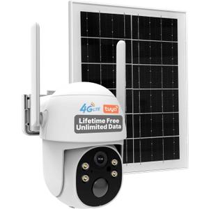 MOES 4G LTE Cellular Solar Security Camera, Lifetime Free Unlimited Data 2K Wireless Outdoor Surveillance, Color Night Vision, AI PIR Motion Sensor Detection, Built-in VSIM Card, 32GB Storage