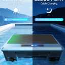 (2026 New) WAVIO Solar Powered Robotic Pool Skimmer Surface Cleaner with APP Support Dual Charging Options Smart Obstacle Avoidance 24/7 Continuous Cleaning Ideal for Above Ground Pools Blue