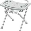 Folding Shower Chair Seat, 17.5" Stainless Steel Small Shower Chair for Inside Shower with Pad, 400lbs Portable Travel Shower Stool, Safety Anti-Slip Bath Chair for Seniors, Disabled, Gray and 
Grab Bars for Bathtubs and Showers