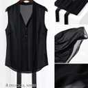 Prettywear Sheer Sleeveless Blouses for Women 2026 See Through Chiffon Sexy Going Out Party Club Tops Button Bow Tie Shirts (Black, S)