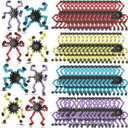 100 Pcs Funny Sensory Fidget Toy Bulk Transformable Chain Robot Finger Toys Fidget Spinners Stress Relief Fingertip Gyro Deformable Mechanical Spiral Spinner for Adult Kids ADHD (Classic)