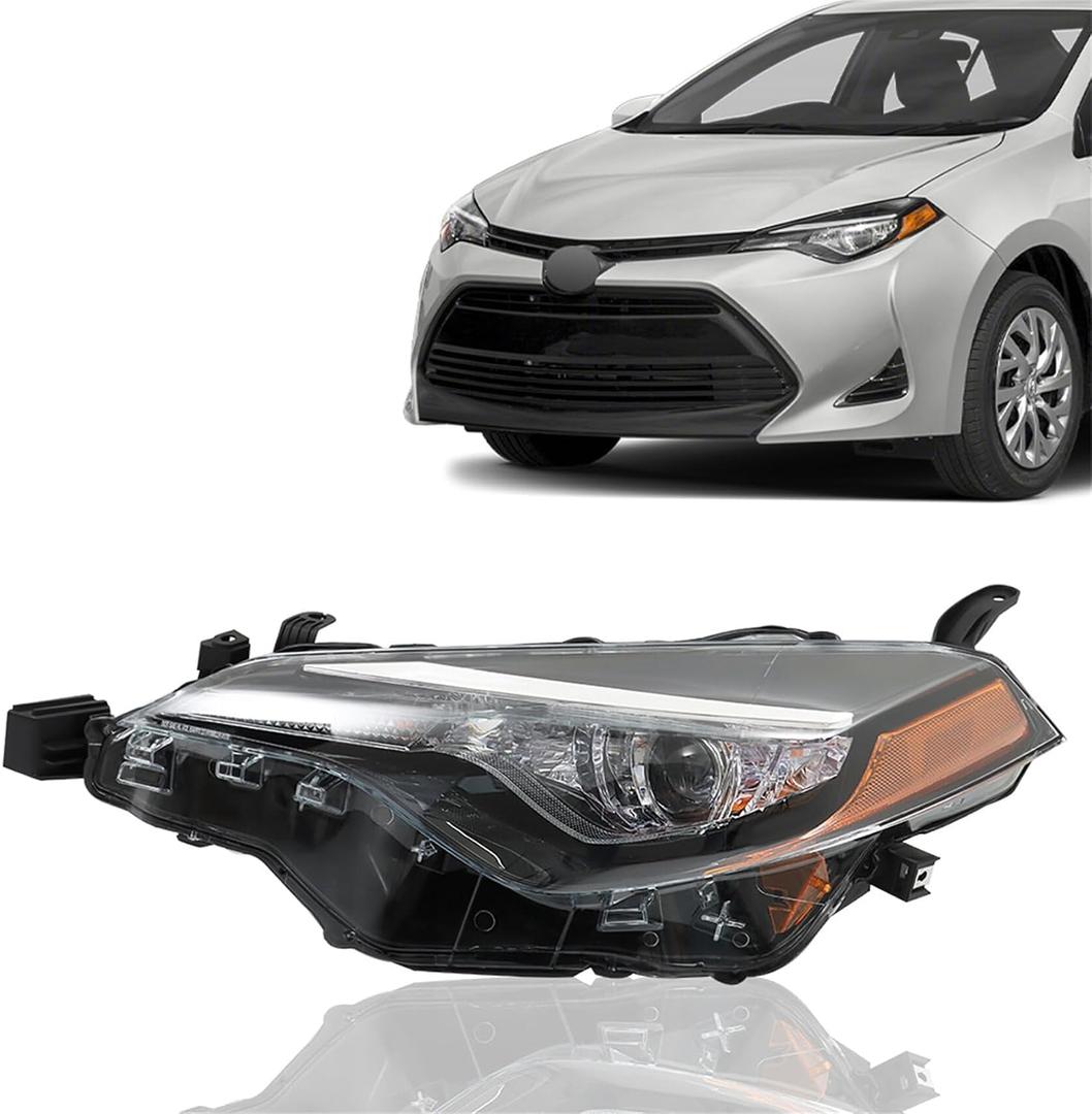labwork Headlight Assembly Replacement for Toyota Corolla L/LE/LE ECO 2017-2019 Headlamp Front light for Driver Side 8115002M70 TO2502249