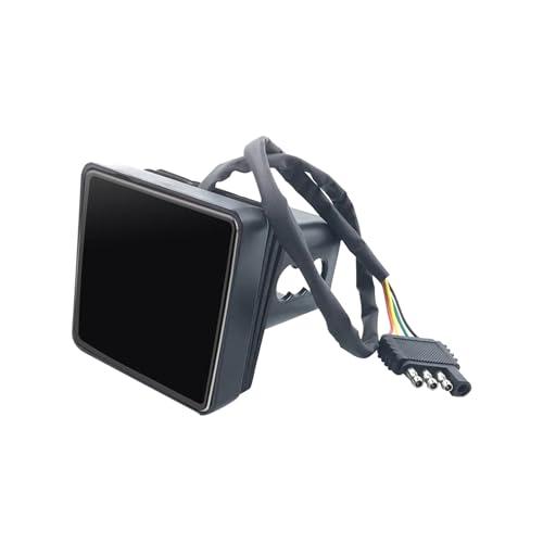 Polcatay Trailer Hitch Light, 15 LED Super Bright Waterproof Brake Light Driving Light, 2" Square Receiver Plug and Play Wiring Harness Towing Bayonet Tail Light, for Trucks SUVs RVs (Black)