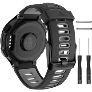 ISABAKE Watch Band Replacement for Garmin Forerunner 735XT/Approach S20 S5 S6 Soft Silicone Strap with Metal Buckle Compatible with 735xt/220/230/235/620/630