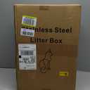 Stainless Steel Cat Litter Box with Lid,XL,19.7 L x 13.8 W x 11.8H Deep,Large Metal Litter Box with High Side,for Small and Large Cats,Anti-Leakage Non-Sticky Easy Cleaning Include Litter Scoop