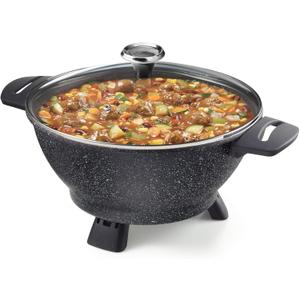 Starfrit The Rock Electric Multi Pot - 4.5L - Rock.Tec Non-Stick - Tempered Glass Lid - Variable Temperature Control, 4.8 Quarts