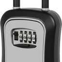 Box for Keys with Code, Portable Shackle Key Safe, 4-Digit Combination Lock, Weather-Resistant Key Lock Box for Outside Doors & Gates, Gray