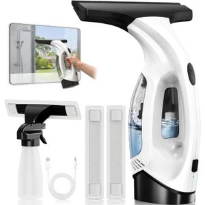 Electric Window Vacuum Squeegee Cordless 13", 2000Pa Electric Squeegee, 2200mAh Rechargeable Battery, 150ml Dirty Water Tank, Streak-Free Glass Cleaner for Shower Doors, Windows, Mirrors