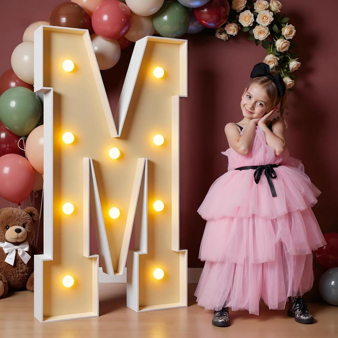 imprsv 4FT Light Up Letters, Large Letters for Birthday Party Decor, Wedding Decorations, Arch Kit