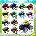 24 Pack Mini Monster Trucks Toys for Boys Girls Aged 3 and Above, Pull Back Truck Push and Go Friction Powered Car Toys Monster Truck Party Favors Birthday Decorations Classroom Prizes for Kids