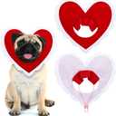 Geyoga Valentine's Day Dog Costume Cute Pet Hat Clothes Red Love Heart Shaped Headwear for Cats Dogs Dress up Adjustable Birthday Holiday Hat(Small)