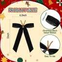Riceshoot 30 Pcs Velvet Christmas Bow Decoration, 11 x 6.3 Inch Large Bows for Christmas Tree Gift, Xmas Ribbon Garland Ornaments for Wreath Garland Gift Wrapping Crafts Wedding Party(Black)