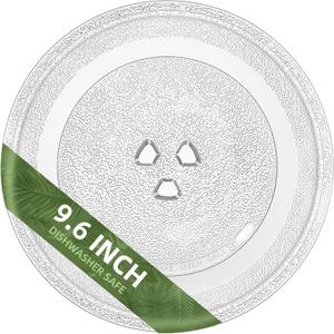 Smallest 9.6 Inch Microwave Plate Replacement Compatible With Panasonic Microwave Glass Plate F06016D00XN, 9.6" Microwave Plate Replacement for Nostalgia 0.7 cu.ft. 700W small retro microwaves (9.6" Small Coupler Hole, Outer Track 7 5/8")