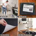 Sycoodeal Office Chair Mat for Hardwood Floor,Office Computer Gaming Chair Mat for Tile Floor,Large Floor Protector Rug,Anti-Slip,Easy to Clean,Pure Black(48"x55")