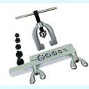 Automobile Double Flaring Tool kit with Extra 5 Dies(3/16,1/4,5/16,3/8 and 1/2 inch) of adapters for Brake Brass Tube and Copper Aluminum line.45 Degree Flare Tool.