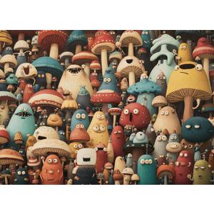 Jigsaw Puzzles for Adults 1000 Pieces, Funny Difficult Challenging Unique Puzzle for Game Night Family Home Decor, 20x27 Inches, Dense Monsters-1